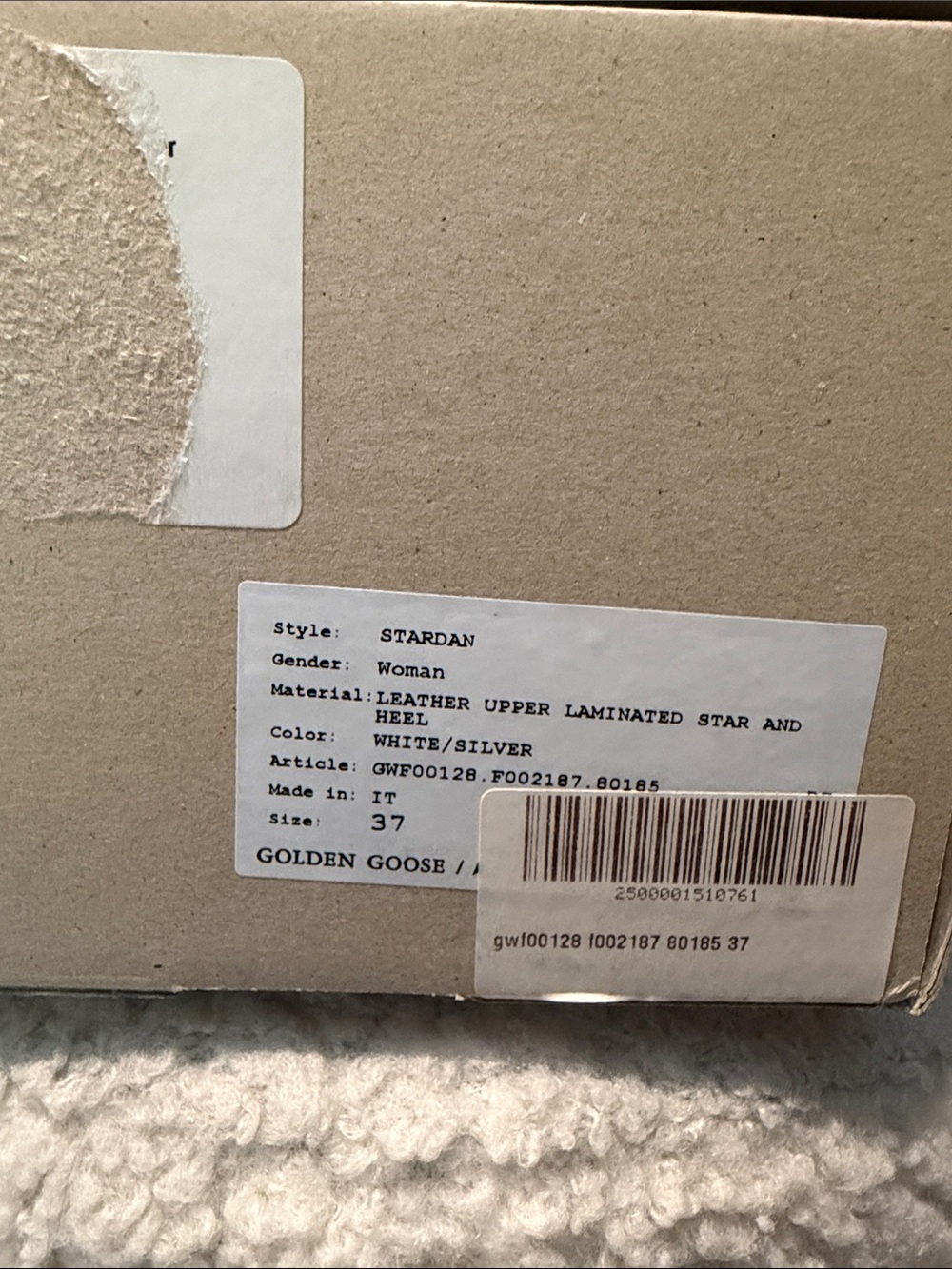 Golden Goose White Leather Sneakers with Silver Star - Picture 8 of 9